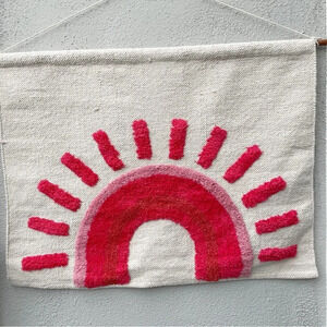 Rainbow woven hanging tapestry